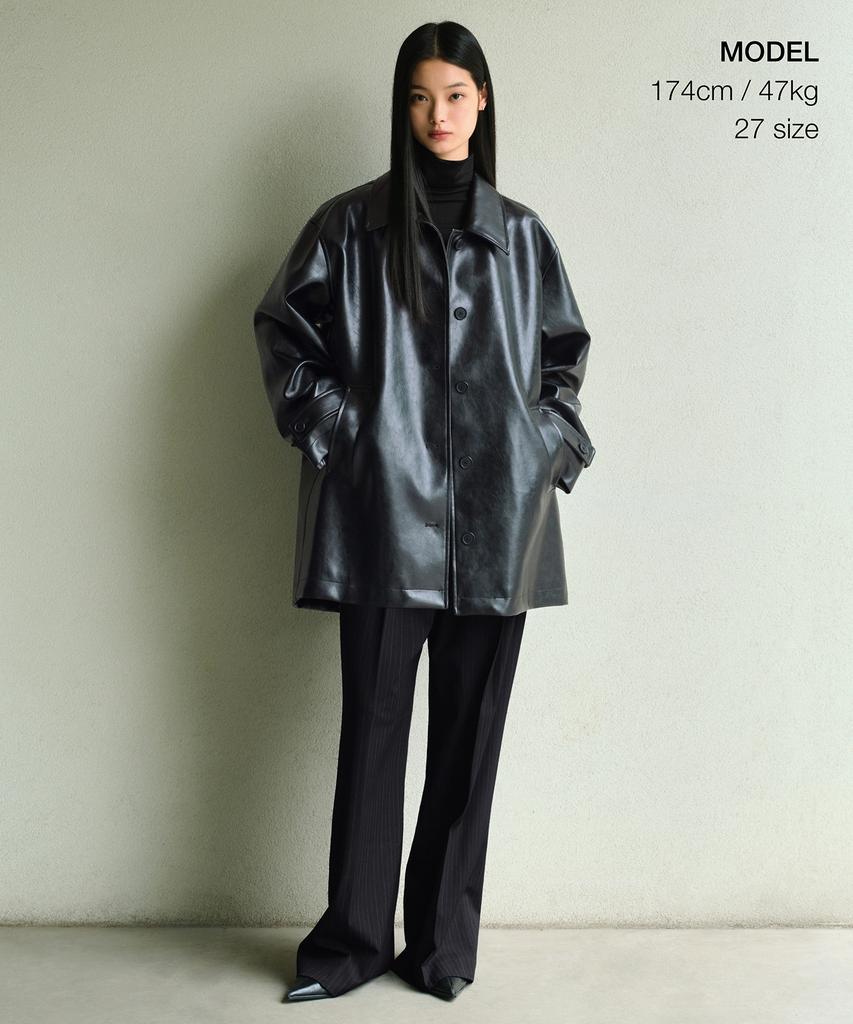 MUSINSA STANDARD WOMAN Женские брюки в тонкую полоску с заниженной талией, широкие, с скрытой эластичной талией [Черный]
