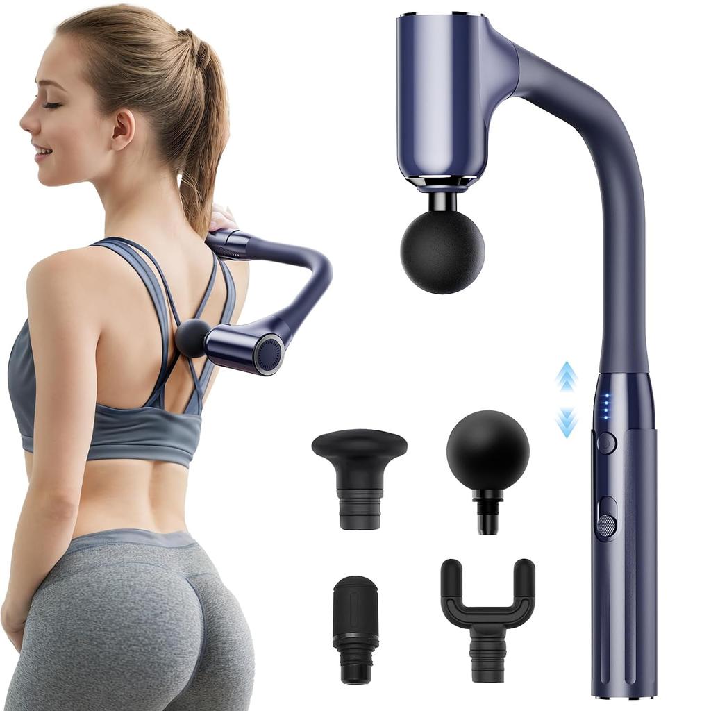 LIHILIS Fascia Release Gun (Reaches Back Ultimate Full Body Release) Handy Powerful 10mm Amplitude Stepless Speed Control Type-C Fast Charging Long