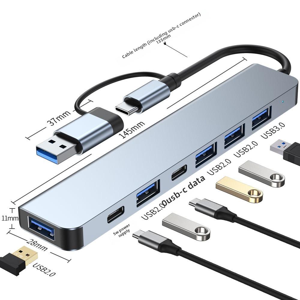 5 In 1 USB C Hub Multiport Adapter with 4 Ports USB 3 0 Type C Splitter for Laptop MacBook PC Accessories