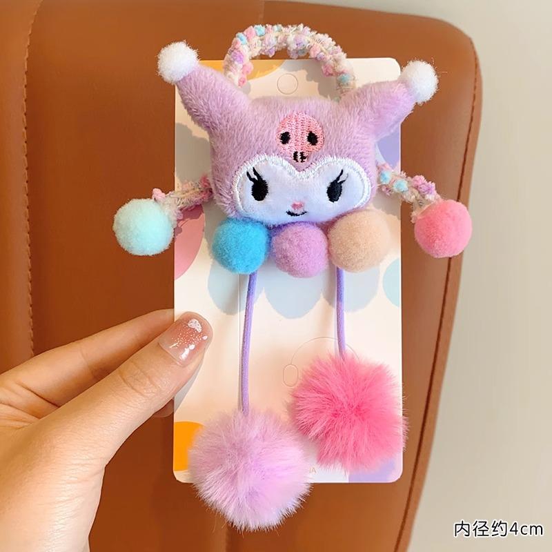 Детская повязка на голову Повязка на голову Куроми Пряжа Милая мультяшная резинка для волос Девочка Завязанный хвостик Голова-пончик Аксессуар для волос Sanrio