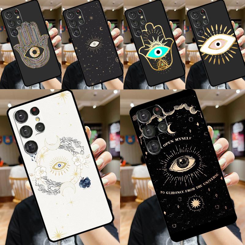 Чехол для телефона Samsung Galaxy S24 S23 Ultra S22 S20 S21 FE S8 S9 S10 Note 10 Plus 20 Ultra с глазом Фатимы (Хамса)