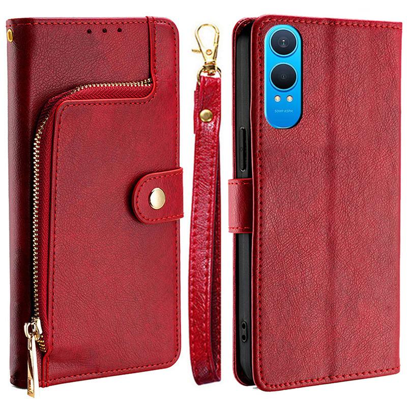 Для OnePlus Nord CE4 Lite 5G/Oppo K12x 5G (Китай) Чехол карман на молнии кошелек из ПУ кожи откидная крышка для телефона