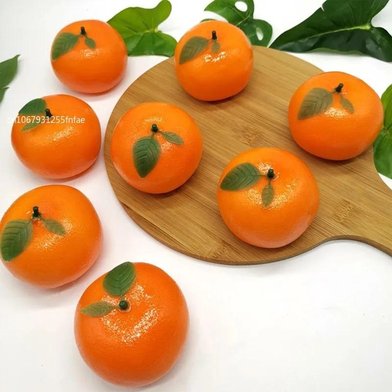 1pc Fake Tangerine Fruit Artificial Orange Oranges Simulation Fruits Lifelike Realistic Tangerines Model Decor Pretend Ornamen