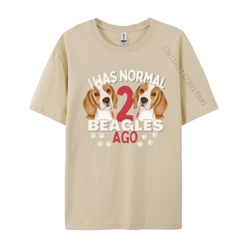I Was Normal Two Beagles Ago Tshirt Graphic Printed Tshirt Print T Shirt For Men Funny Dog Premium Tshirt