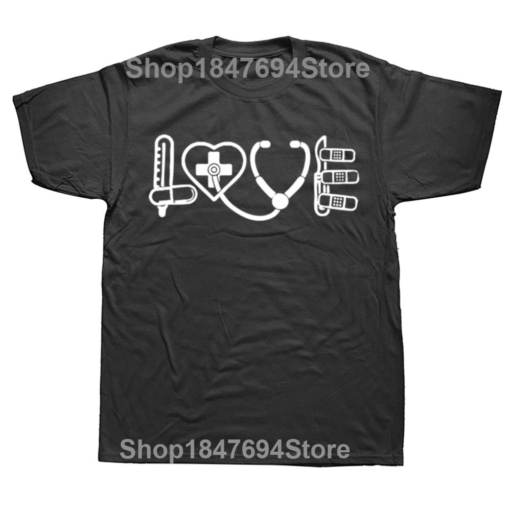 Doctor In Progress Loading Please Wait Stethoscope Medical Tee Tops Round Neck Short-Sleeve Tshirt medical school T-shirts Unisex