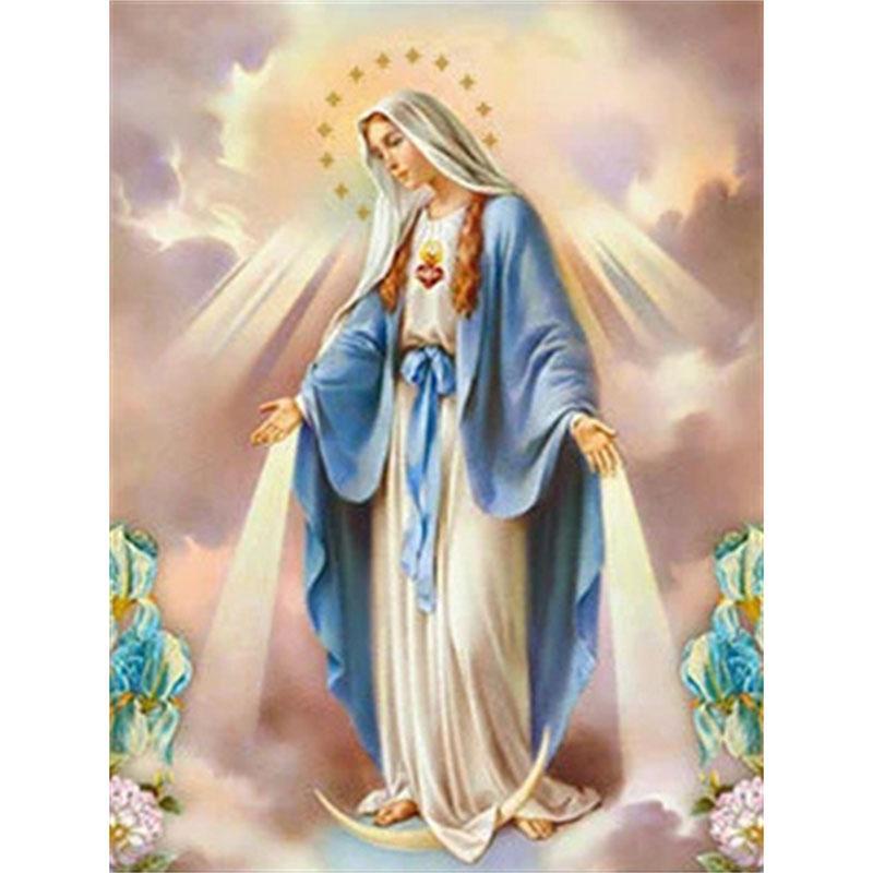 DIY Diamond Painting The Virgin Mary Cross Stitch Kit Mosaic Art Diamond Painting Full Circle Diamond Home Decoration