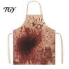 Blood Stain Costume Halloween Butcher Apron with Realistic Stain, Washable Protective Work Apron, Haunted House Decoration Horror Prop for Cosplay