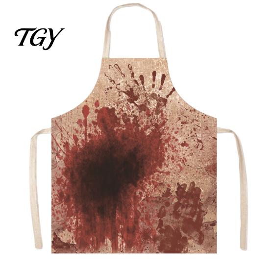 Blood Stain Costume Halloween Butcher Apron with Realistic Stain, Washable Protective Work Apron, Haunted House Decoration Horror Prop for Cosplay