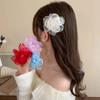 Новинка 2024 года, заколка для волос с большим цветком, модная шифоновая челка, заколки для волос, детские головные уборы для девочек, аксессуары для волос на отдыхе