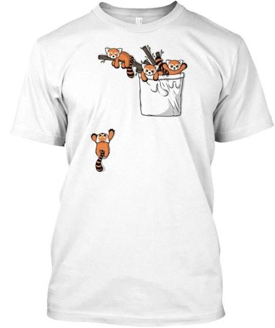 Pocket Red Panda Bearsfunny T shirt Made in the USA Size S to 5XL