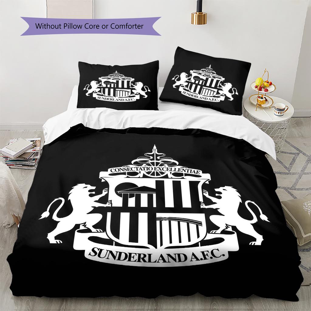Sunderland AFC Pattern Bedding Home Decoration Birthday Gift (1 * duvet cover + 2 * pillowcase, without core)
