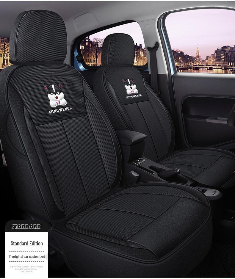 ORA R1 Custom Full Surround Leather Car Seat Cover - Cartoon Design for All Seasons