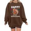 Women's Fashion Casual Long Sleeve Thanksgiving Printed Sweatshirt Top