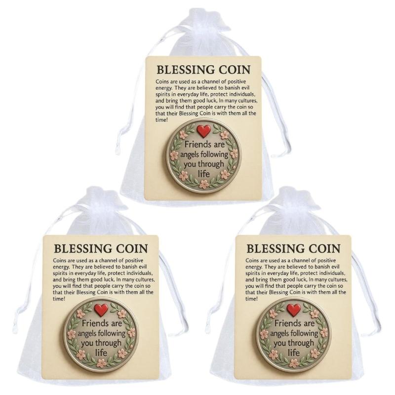 Искренние tokens дружбы с вдохновляющим сообщением Компактные сувениры Монета Включает карточку с поддержкой Значимый подарок для друга