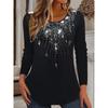 Fashionable Loose Casual Versatile Top Colorful Long Sleeved Round Neck Women's T-shirts