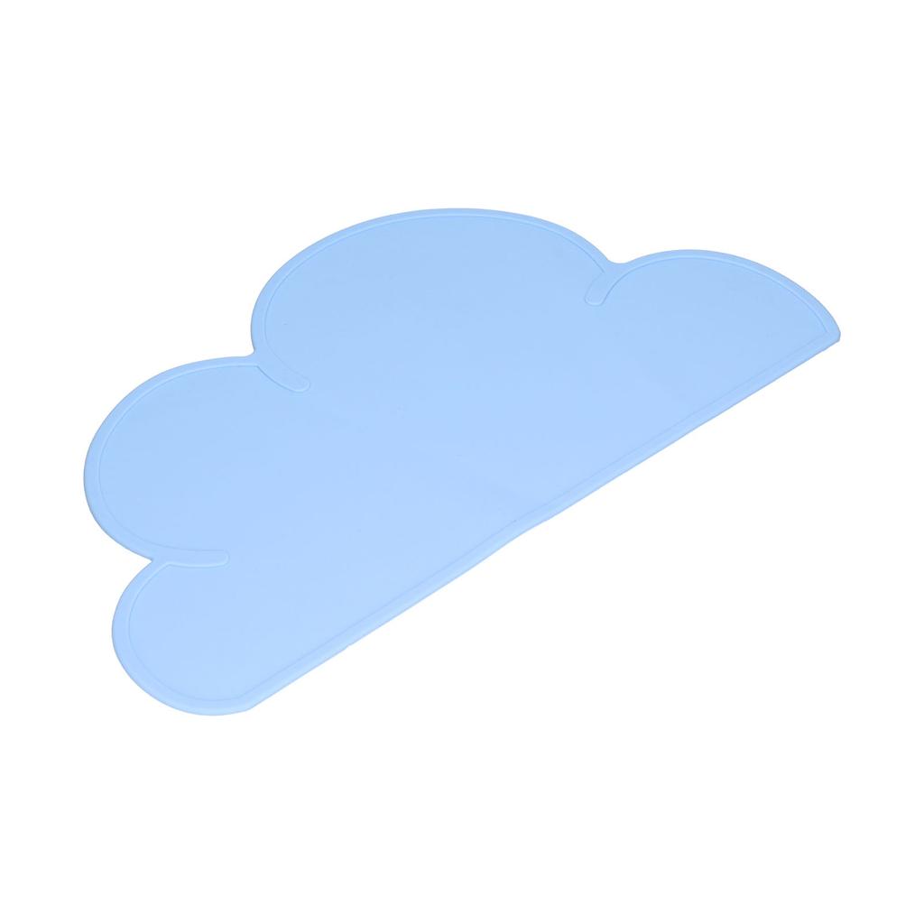 Cloud Shaped Waterproof Placemat NonSlip Silicone Table Mat Kids Table Pad for Home Travel(Sky Blue