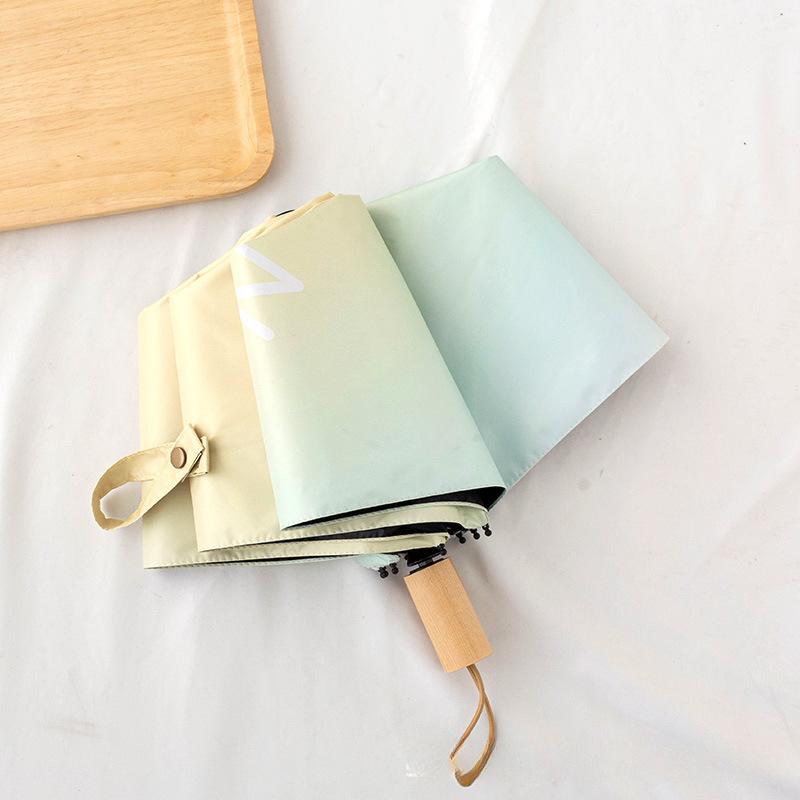 Gradient Automatic Folding Umbrella For Children And Students Dual-Use Vinyl Sunscreen And Wind-Resistant Parasol Sun Umbrella