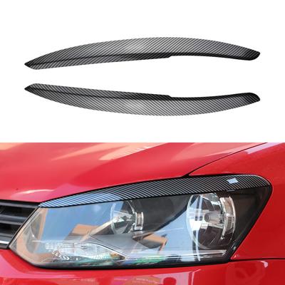 Накладки на фары, реснички, ABS-пластик, глянцевый черный, для VW Polo Mk5 6R 6C 2010 2011 2012 2013 2014 2015 2016 2017