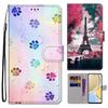 Fashion Painted Pattern Cover Lanyard Flip Leather Case For iPhone Samsung Huawei Honor Xiaomi Redmi OPPO Realme Moto Asus