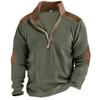 Men's Zip Polar Fleece Sweatshirt Outdoor Stand Collar Thick Tactical Sweatshirt