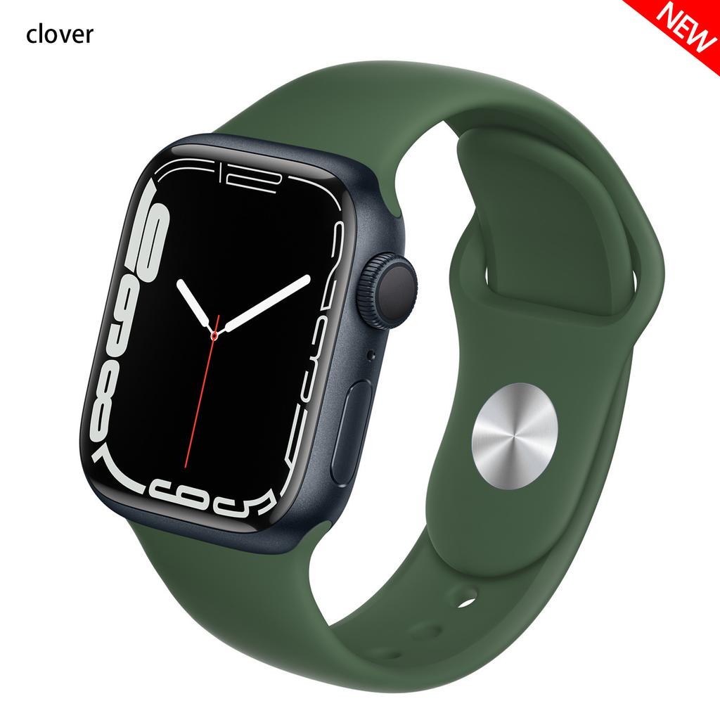 Силиконовый ремешок для Apple Watch Band 41 мм, 44 мм, 38 мм, 45 мм, 40 мм, 42 мм, дышащий ремешок для часов, браслет iWatch series 7, 6, 5, 4, 3, 2, 1