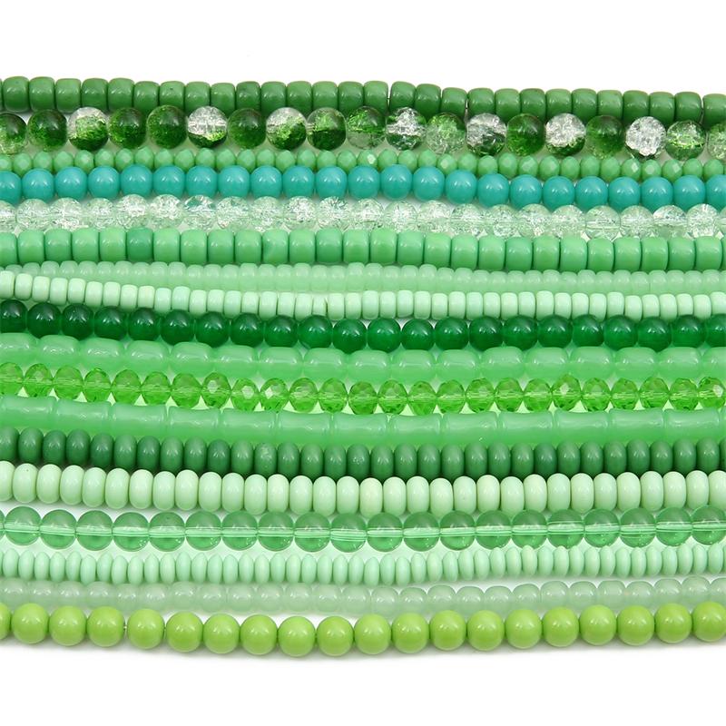 Хрустальные стеклянные бусины зеленого цвета, свободные бусины для браслета, ожерелья, аксессуары для изготовления ювелирных изделий своими руками