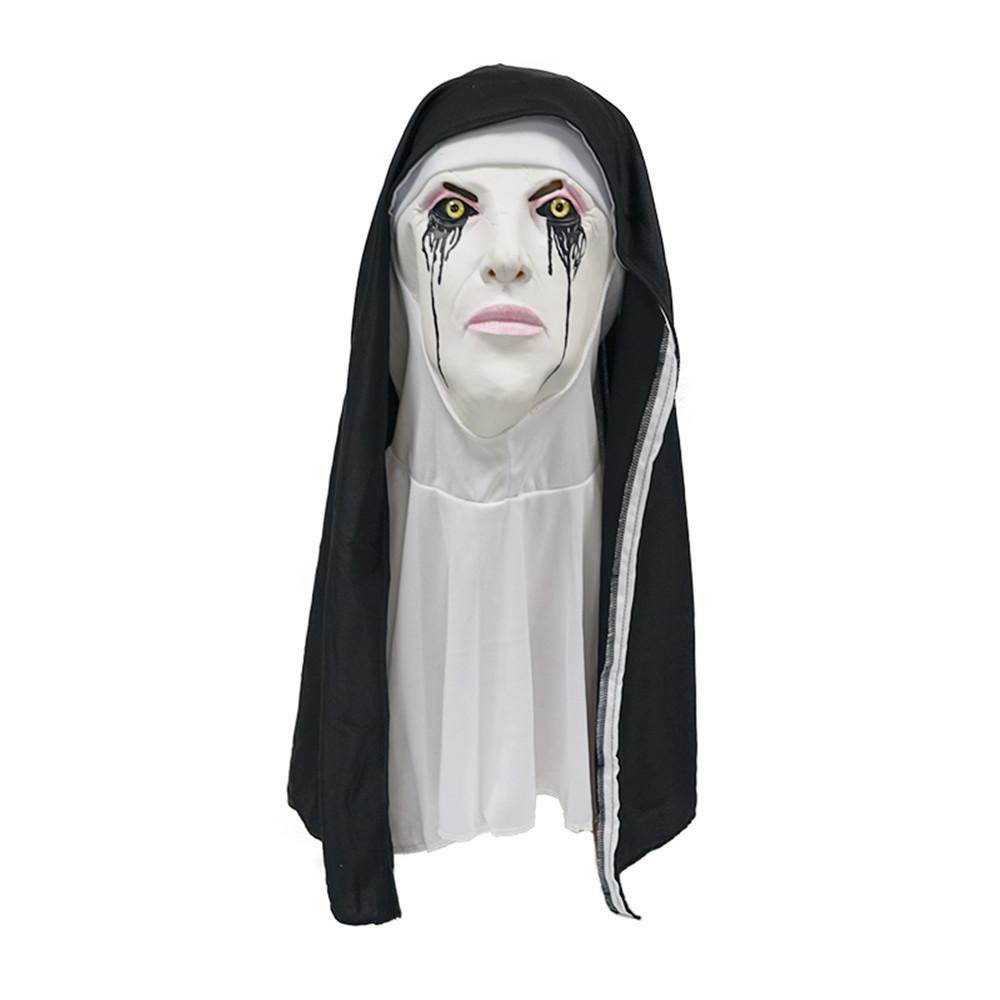 Horror Nun Latex Mask Halloween Haunted House Party Costume Cosplay Accessories
