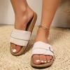 Мода 2025 Новая женская обувь С открытым носком Женские шлепанцы Модная пряжка-ремень Летние повседневные лаконичные Нескользящие удобные шлепанцы на плоской подошве