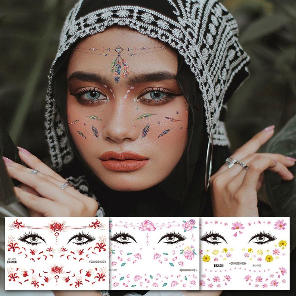 Черная Роза Поддельные Татуировки Бабочки Татуировки Наклейки Боди-Арт Наклейки Временные Татуировки На Лице