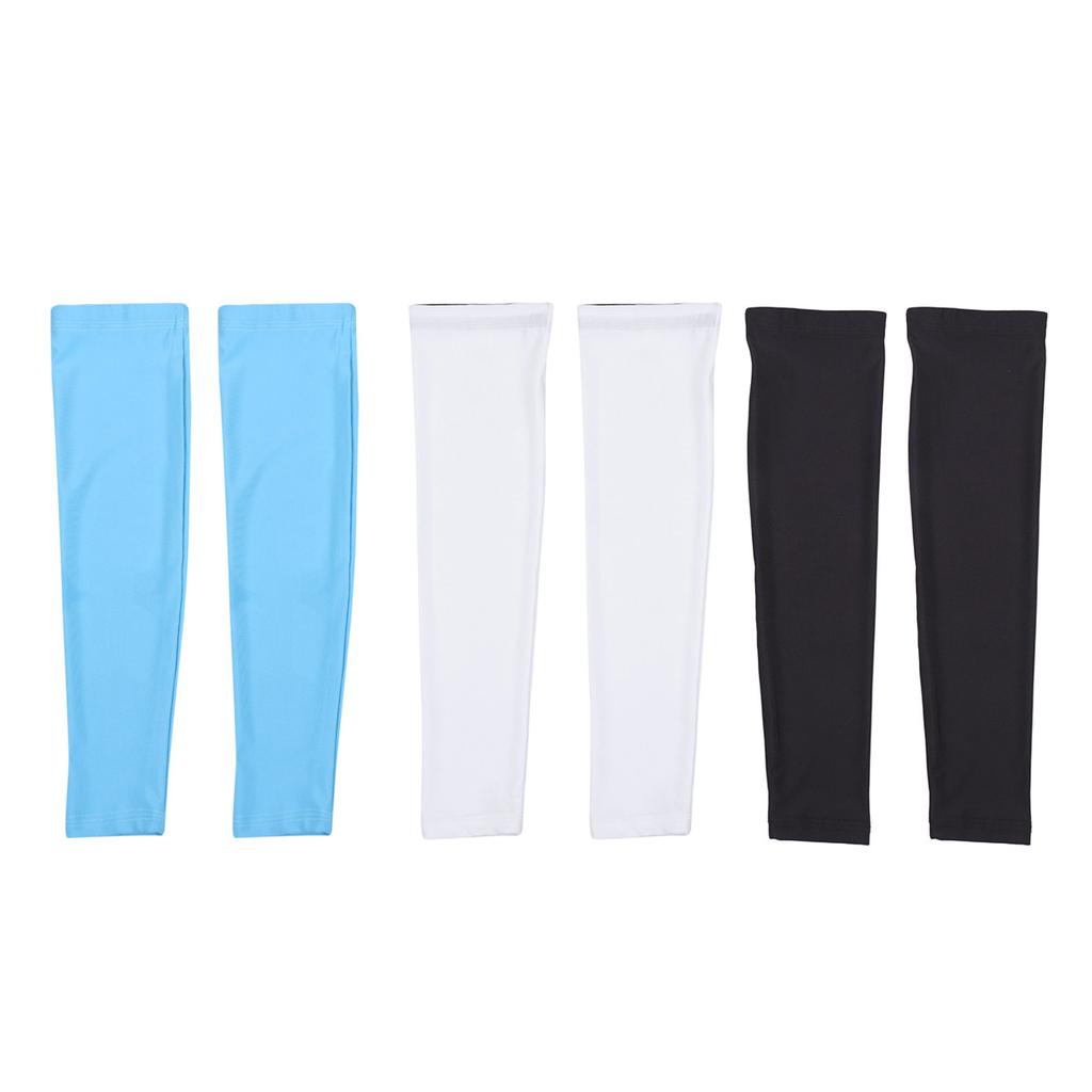 3Pair Cooling Arm Sleeves Unisex Uv Protection Sunscreen Long Sleeve Cover for Cycling Hiking Driving Camping Size Xl Black