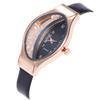 Leather Watch Band Analog Women Quartz Wristwatch Necklace Earrings Ring Jewelry Set