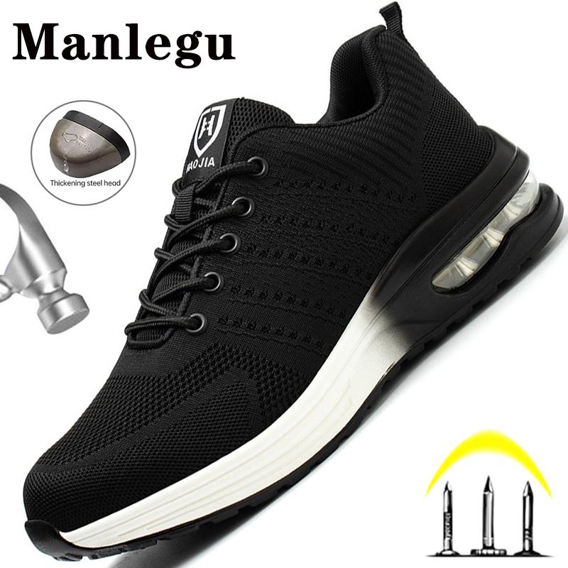 New Air Cushion Safety Shoes Men Women Work Sneakers Steel Toe Shoes Puncture-Proof Sport Work Shoes Men Indestructible Safety Boots Working Shoes