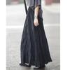 DX~~Folded Half Skirt Women's Spring/Summer New Big Swing Floor Sweeping Long Skirt Simple and Lazy Draping Pleated Skirt