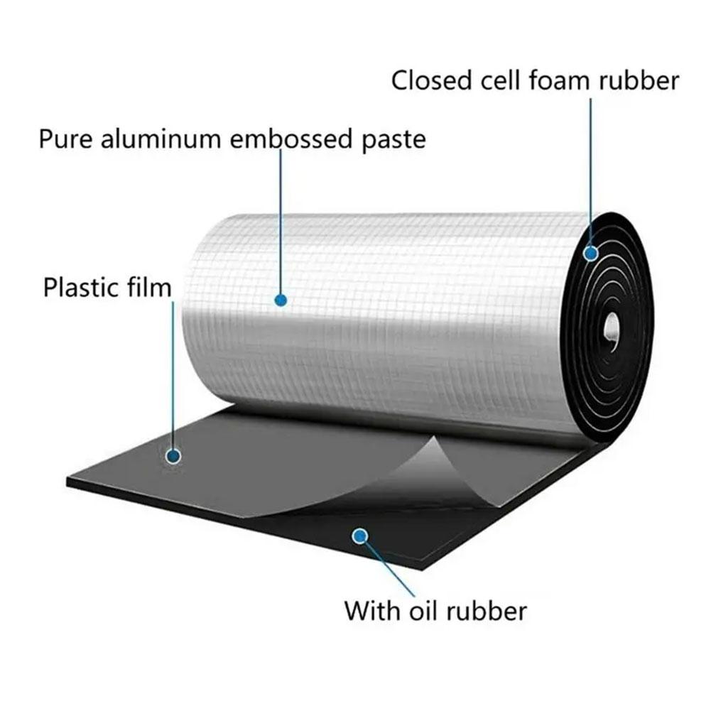 1 шт. Автомобильная алюминиевая фольга шумоизоляционная накладка самоклеящаяся теплоизоляция влагостойкая крыша звукоизоляция шумопоглощающий коврик