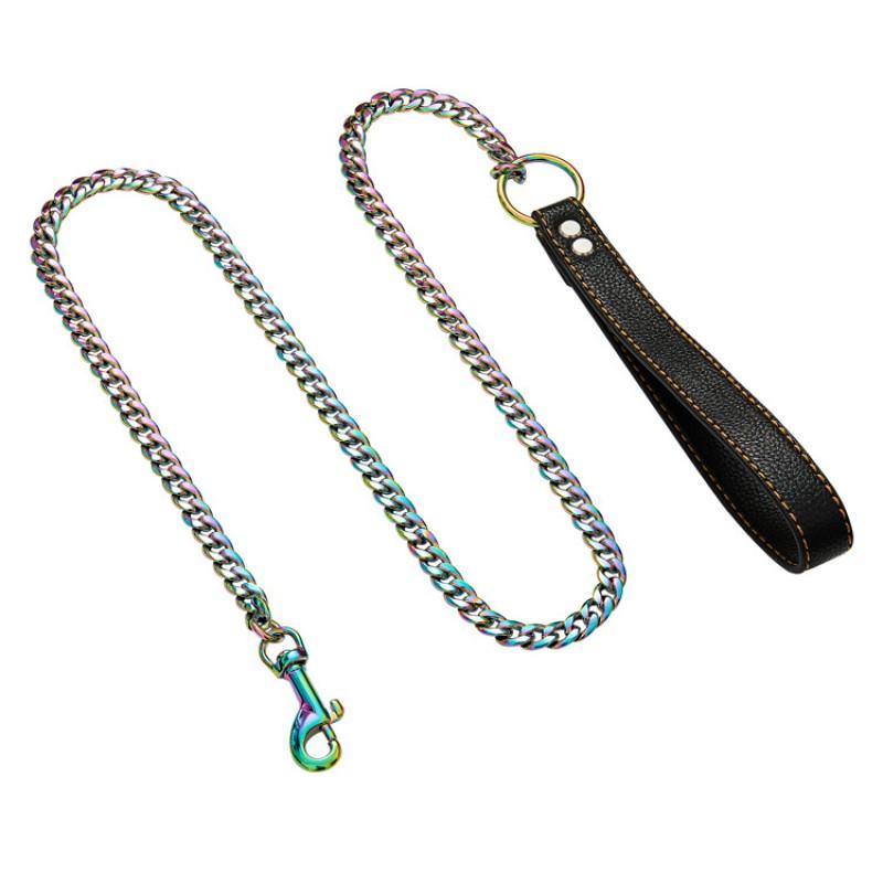 11mm Stainless Steel Dog Leash Heavy Duty Anti-Pull Chain Medium Large Dogs Golden Retriever Outdoor Walking