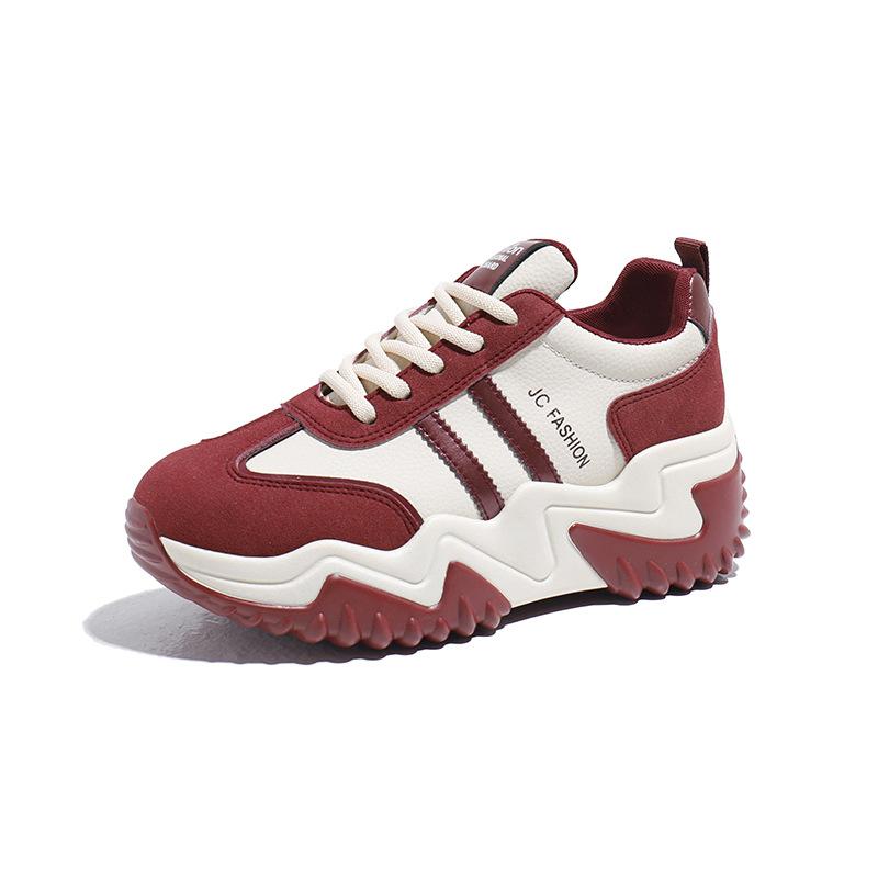 Ins Korean Version of Casual Shoes for Women's 2025 Spring New Thick-soled Heightening Student Sports Running Casual Shoes JC8821