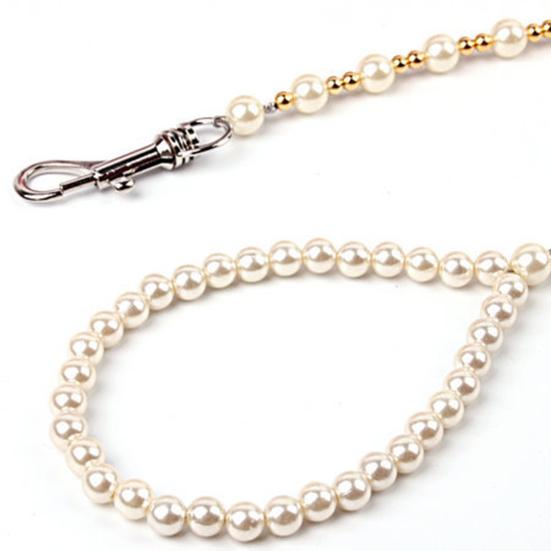 Стильная роскошная шлейка-поводок для собаки из жемчужных бусин, тонкая работа с подвесным крючком