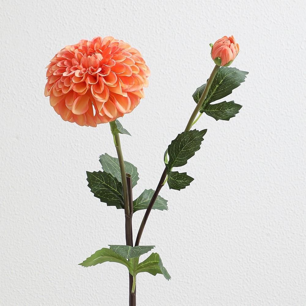 Pink Artificial Dahlia Flowers 2 Heads Artificial Faux Plants Home Decoration