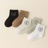 5 Pairs Baby Socks Toddler Soft Comfortable Breathable Spring Autumn Cartoon Bear Pattern Kids Footwear For 0-5 Years