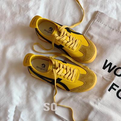 Желтые кроссовки на мягкой подошве в стиле «Форрест Гамп», американские ретро, универсальные серебристые немецкие тренировочные кроссовки, женские, лето 2025, новая спортивная и повседневная обувь