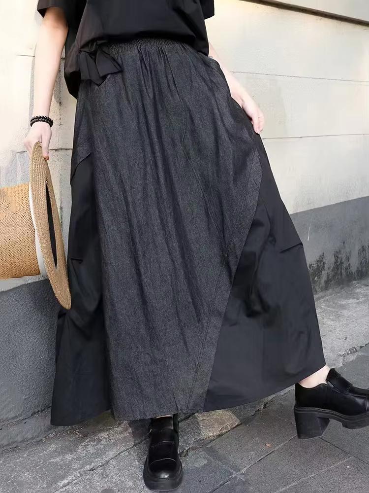 Xitao Loose Patchwork Simple Skirt GJ1137
