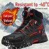 Новые мужские высокие хлопковые зимние ботинки с бархатом, вращающимися пуговицами, нескользящая обувь для походов на открытом воздухе для подростков.