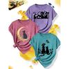3 Simple and elegant women's party attire Cat and Dog Silhouette Series Round Neck Casual Sporty Fresh Elegant Plus Size Women's Short Sleeve T