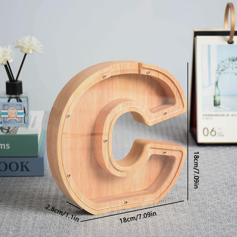 Уникальный прозрачный дизайн Деревянная копилка с алфавитом A-Z для хранения монет и мелочи, Креативный подарок на день рождения, Подарок для декора дома на Хэллоуин