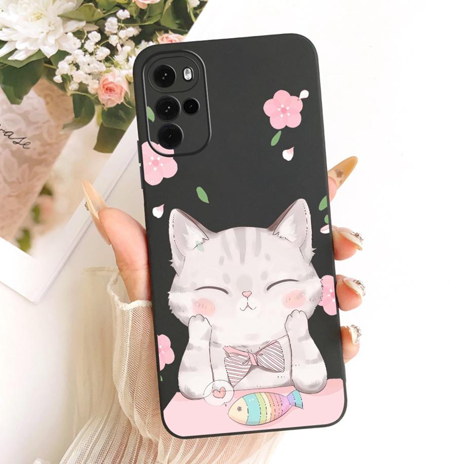 For Motorola Moto G22 G32 G42 Case XT2231-1 XT2235-2 XT2235-2 Cute Cat Butterfly Cartoon Soft Cover For Moto G62 5G MotoG42 Capa