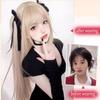 WTB Золотой Длинный Прямой Синтетический Парик Женский Misa Amane Cos Прямая Челка Пушистый Гладкий Длинный Прямой Парик Волос