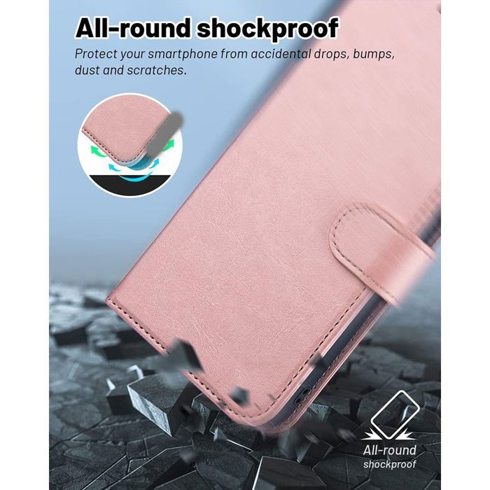 Protective Case - BOOLING - for Samsung Galaxy A56 5G - Shockproof - Pink PU Leather - Stand Function