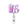 Acrylic Badge Holder Glitter ID Badge Holder Alligator Clip Badge Reel Strong Glitter Shaker Reel For Staff Clinics