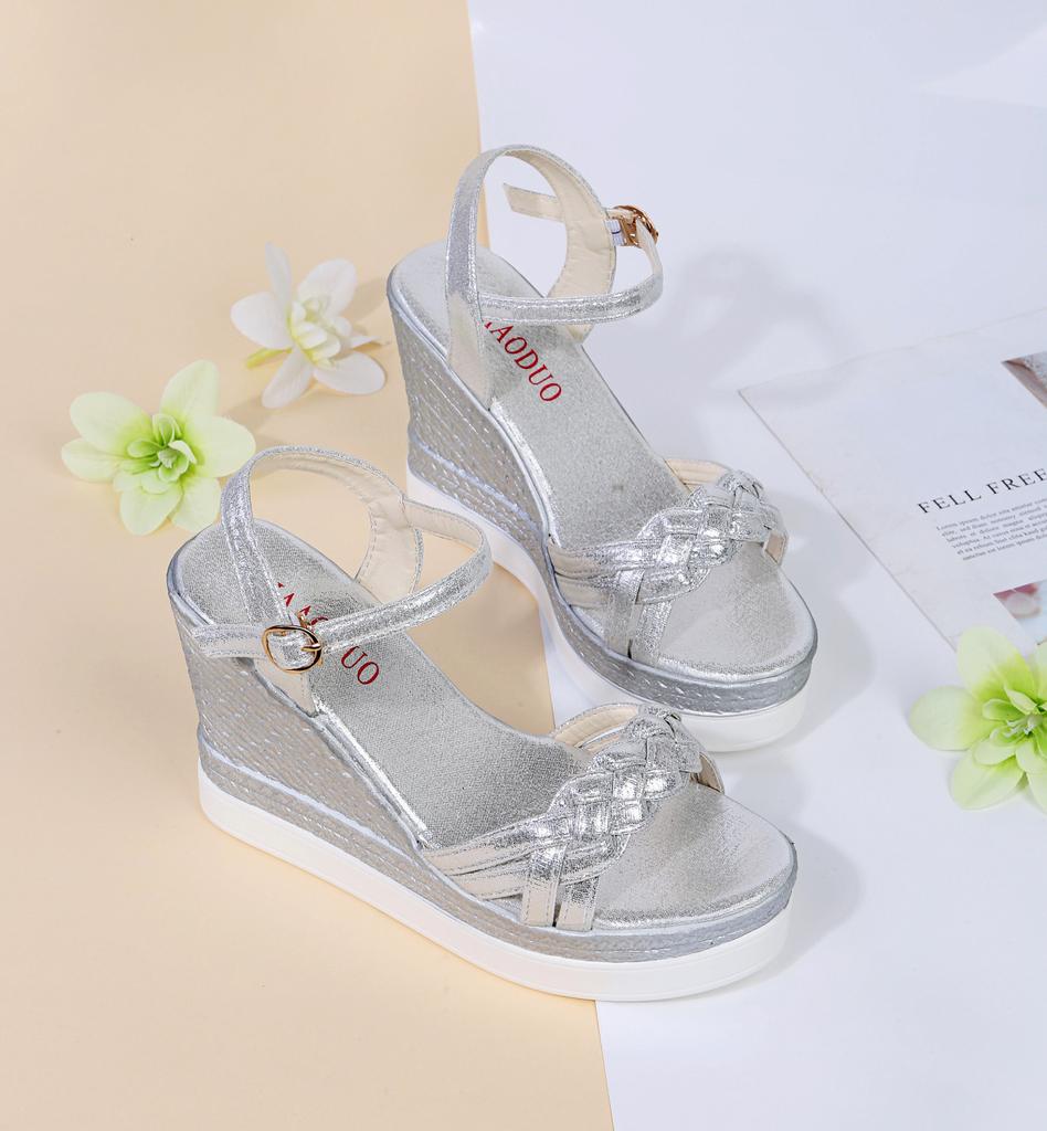 Босоножки на танкетке для мужчин, увеличивающие внутреннюю высоту, женские, 2024, новые, с пряжкой, стиль феи, модный темперамент, высокие каблуки, прилив