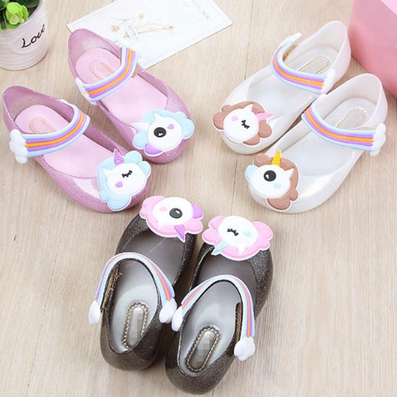 Детские туфли Mini Melissa Mary Jane с единорогом, дышащие, удобные и очаровательные